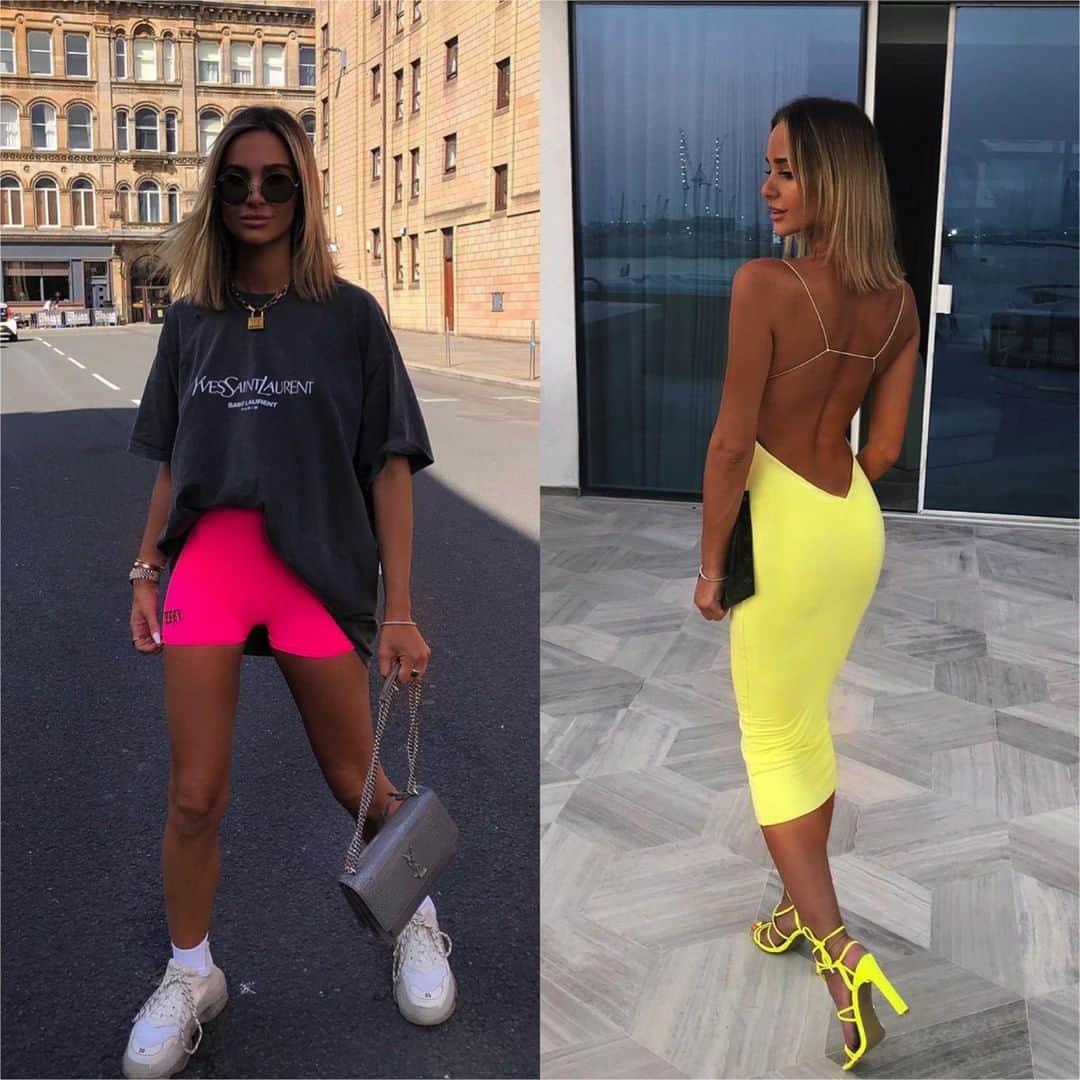 Angel™さんのインスタグラム写真 - (Angel™Instagram)「Left or Right??? credit @emilyshak #americanstyle #pink #yellow #outfit #style #fashion #shopping 😍」8月15日 9時46分 - americanstyle
