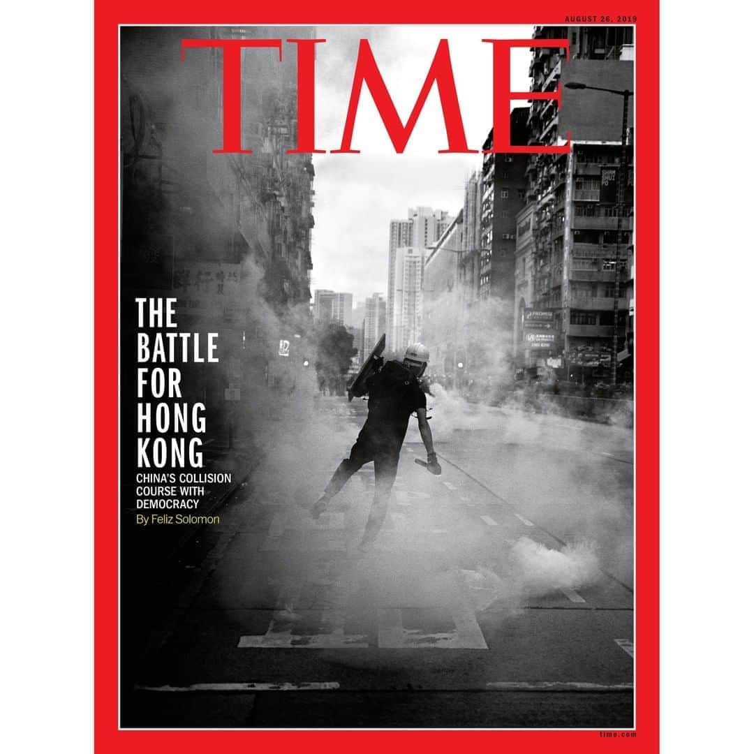 TIME Magazineさんのインスタグラム写真 - (TIME MagazineInstagram)「TIME's new Asia cover: There is no longer any doubt that #HongKong is on a collision course with #China's government, which has ruled the former British colony since 1997. What began as an uprising against a single piece of legislation has spiraled into all-out rebellion against Beijing’s encroaching authoritarianism, and a demand for more #democracy. Peaceful processions have morphed into pitched battles on the dense residential streets. Chief Executive Carrie Lam and her largely pro-Beijing government have all but vanished, hiding behind columns of anonymous riot police and making occasional, highly scripted remarks to the press. The increasingly radical nature of the #protests has not, as authorities expected, diminished their popular support. But the demonstrators are nonetheless bracing for a lethal blow as the government’s patience wears thin. Long before the city streets became a battleground, writes Feliz Solomon, China had already begun waging a war for Hong Kong’s soul. Read the full story at the link in bio. Photograph by @adamfergusonstudio for TIME」8月15日 10時13分 - time