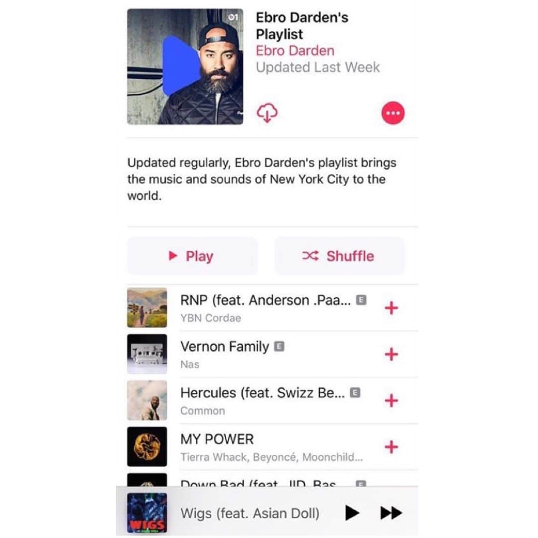 エブロ・ダーデンさんのインスタグラム写真 - (エブロ・ダーデンInstagram)「“Hey Siri play Ebro Darden playlist...” then + it to your library! ... Thanks for the support everyone.」8月15日 10時39分 - oldmanebro