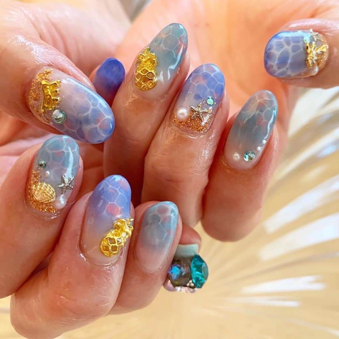 ネイルサロンならネイルクイックさんのインスタグラム写真 ネイルサロンならネイルクイックinstagram Nailquick Konandai Birds ネイルクイック港南台バーズ店 水面アートネイル パイナップル 珊瑚 ホタテパーツ で 夏を満喫できるデザイン