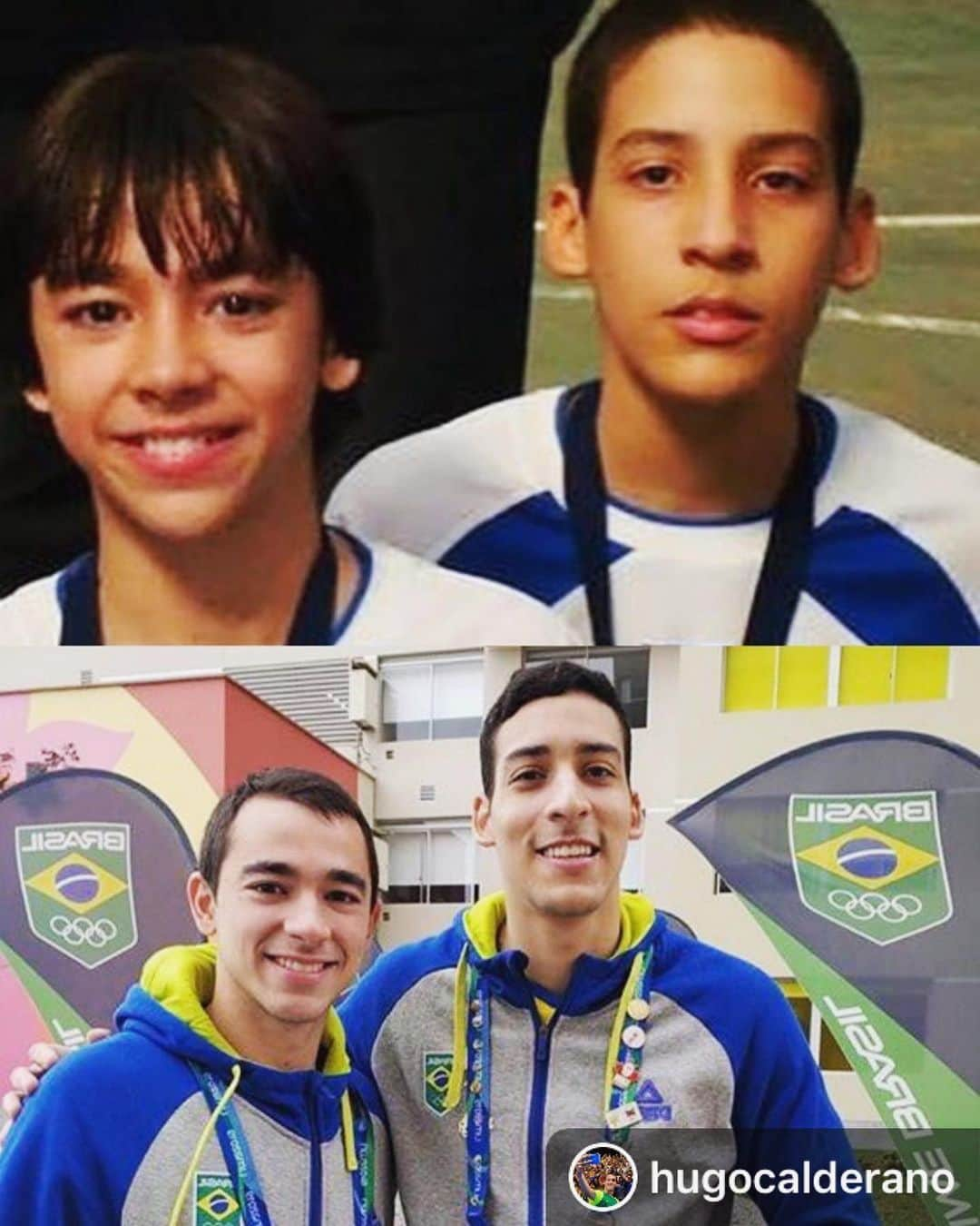 ITTF Worldさんのインスタグラム写真 - (ITTF WorldInstagram)「#BeforeAndAfter with @HugoCalderano & his mate from volleyball @Rodrigopsleao 😁🇧🇷😁 Now post your best #BeforeAndAfter pictures 📸 and tag us @ittfworld! #TBT ・・・ Em #lima2019, reencontrei meu amigo e companheiro de vôlei do Flu e seleção carioca sub-13 @rodrigopsleao Sempre na torcida, parceiro! 😃👊 Happy to meet my friend and former volleyball teammate @rodrigopsleao at #lima2019! 🏐🏓👊」8月15日 12時06分 - wtt