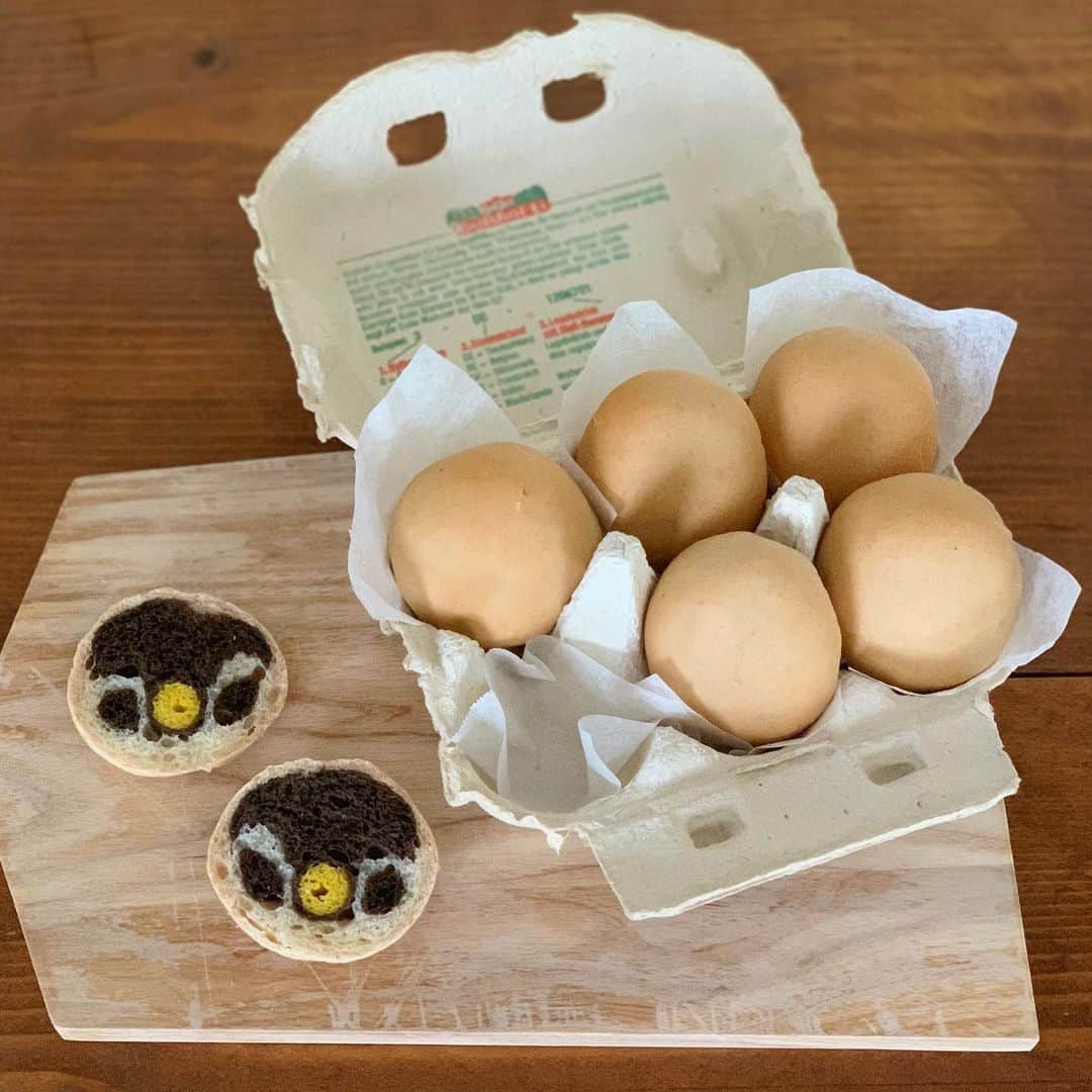 Ranさんのインスタグラム写真 - (RanInstagram)「. . #イラストパン #egg . . イラストパンの卵 シリーズ♡ . 卵作りにはまり中😸 . . . Egg bread 🐣💕 . . . #bread #artbread #breadart #foodart #illustrationbread #kawaii #kawaiifood #Penguin #pingu #ペンギン #ピングー #白パン #手作り食パン#ミニパン #手作りパン #パン #卵パン #たまご #ゆでたまご #にわとりの卵 #卵パック #卵ケース #ドイツ #パン教室 #konel #ペンギンの赤ちゃん #イラストパンの卵」8月15日 21時49分 - konel_bread