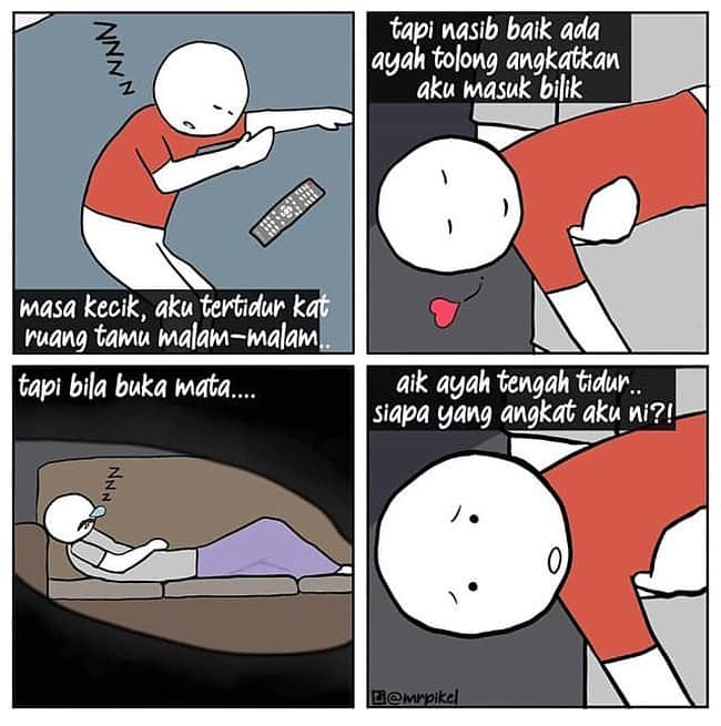 Koleksi Komik Malaysiaさんのインスタグラム写真 - (Koleksi Komik MalaysiaInstagram)「#Repost @mrpikel with @get_repost ・・・ TIDUR⁣ ⁣⁣⁣⁣⁣⁣⁣⁣ Betul ke ayah korang yang angkat korang masuk bilik tu? 👀⁣ P/s: harini jeruk hijau tu takde. Dia ambik mc ⁣ #komikmalaysia #gengkomikdigital #gengkomik #komiklawak #lawak #komik #kelakar #koleksikomik #komikmelayu #deep #pencurikomik #lawakdeep #lawaking #lawakkeder #lawakhangit #koleksikomik #mrpikel」8月15日 22時09分 - tokkmungg_exclusive