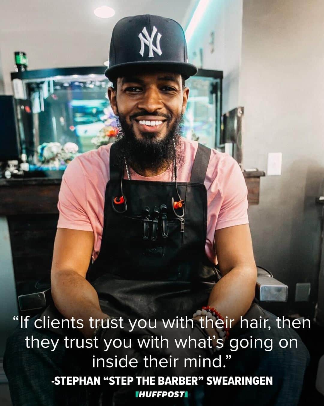 Huffington Postさんのインスタグラム写真 - (Huffington PostInstagram)「So true. ❤️👏🏾 Stephan “Step the Barber” Swearingen and his staff of barbers do more than just operate clippers at Plush Midtown Barber and Beauty Salon in Atlanta. Like so many Black barbershops in the U.S., Plush Midtown is a safe and warm space, where men of all walks of life gather as much for gabbing as for grooming. “It’s a place where clients can come unload,” Swearingen told HuffPost. “Barbers become therapists. We hear about clients’ issues. If clients trust you with their hair, then they trust you with what’s going on inside their mind.” The staff at Plush Midtown participated in a workshop last January led by mental health advocate Lorenzo Lewis, founder and CEO of Arkansas-based nonprofit The Confess Project. Learn more about how barbers are getting black men talking about mental health in the link in bio. // 📷: @mieimages」8月15日 22時25分 - huffpost