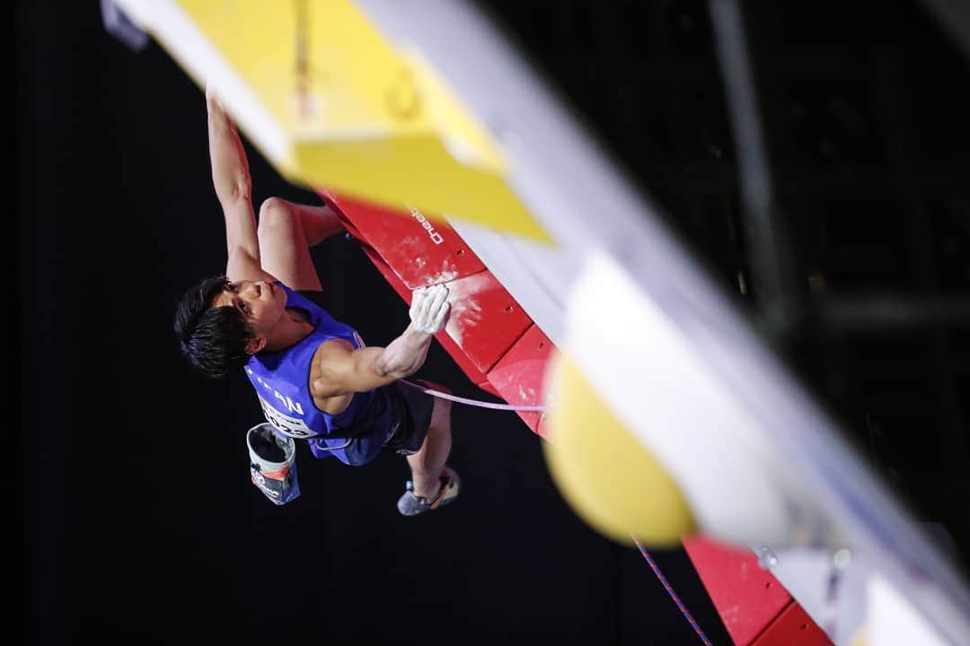 のインスタグラム：「Back in FINAL🔥🔥🔥﻿ Starting at 7:00 p.m. women's then men's!!﻿ Super excited😆💪﻿ ﻿ Photo by: ﻿@tallers_photopress ﻿ ﻿﻿﻿ @frictionlabs @organicclimbing @champion_japan #日新火災 @bpump_ogikubo ﻿﻿﻿ ﻿﻿﻿ #climbing #クライミング #leadclimbing #sports ﻿#sportclimbing #スポーツクライミング #ifsc #IFSCwch2019 #tokyo #hachioji ﻿﻿ ﻿﻿」