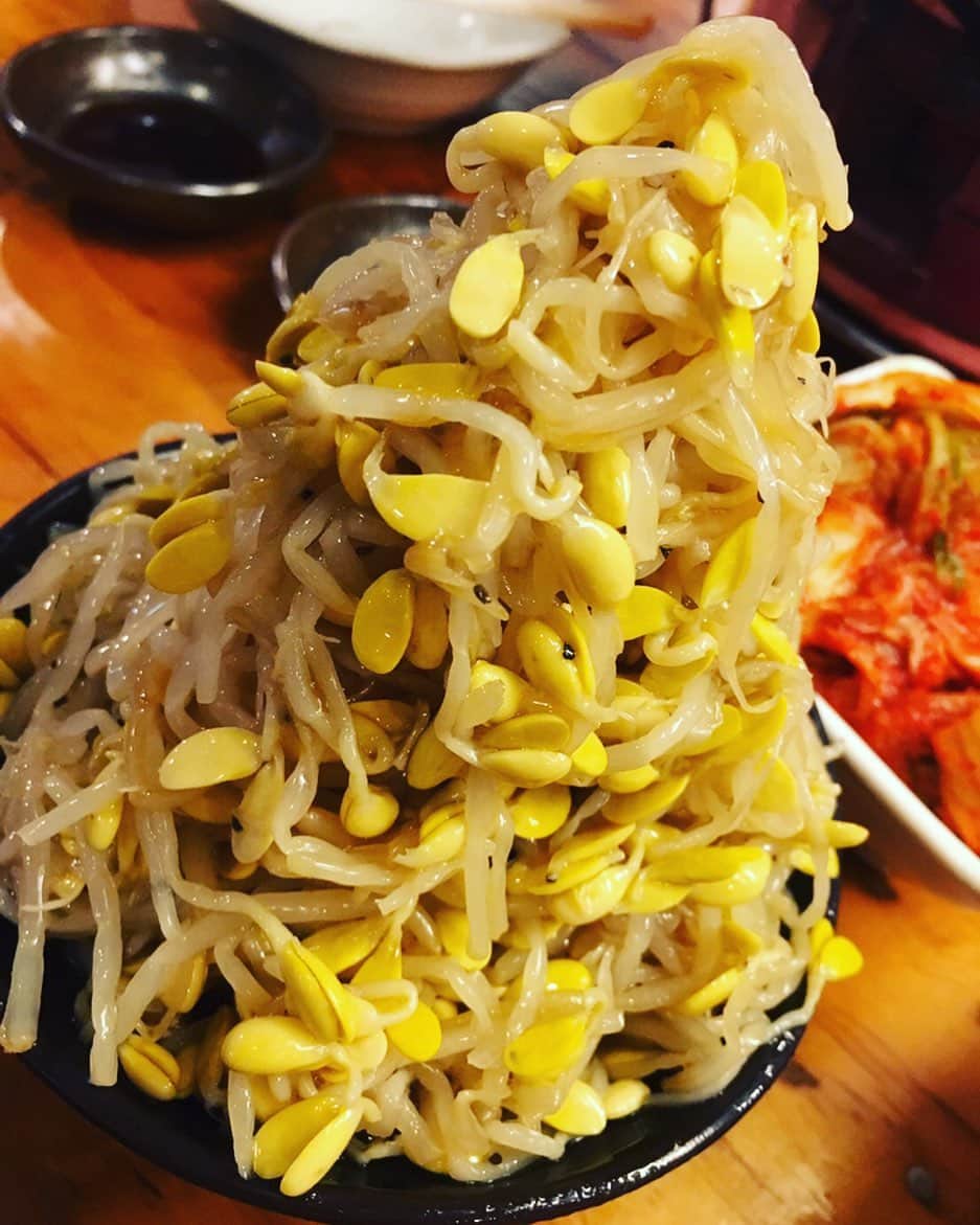 のインスタグラム：「焼肉屋のもやしナムルっつったらこれでしょ！！！！ 最高のアテ！！！！！！ #焼肉 #もやしナムル #おつまみ #アテ #ビール #あきげん #石井元気」