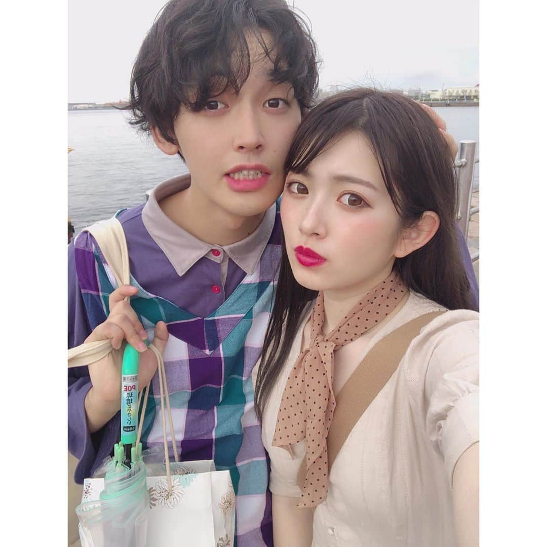 青木菜花さんのインスタグラム写真 - (青木菜花Instagram)「.﻿ .﻿ まだ神戸に行ったときの写真載せてなかった🤫﻿ ﻿ 雨凄すぎて前髪珍しくわけた（＾_＾）﻿ 3枚目はかじくんの真似してセンター分け（＾_＾）﻿ .﻿ . #神戸 #観光 #なのかじ #bekobe #instagood #instalike #l4l」8月15日 19時37分 - nanoka_0711