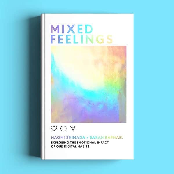 のインスタグラム：「I almost still can’t believe it but me + @sarah_raphael wrote and put together a whole damn book! what started as intimate conversations between friends & strangers about the WIDE spectrum of things that we feel as a result of the pervasive presence of social media in every aspect of our lives, is now something you can have and hold on september 19th! social media mostly acts as a space for pretence and projection, so we wanted to make something honest, vulnerable and truly heartfelt. we were curious to explore other ways of living online, to unmask the social media profile. thank you to all the beautiful beings that contributed. we poured our whole entire hearts and souls into this project and we’re really proud of it! we can’t wait to share it with you. pre-orders make all the difference especially for new authors so please hit the link in bio if you’d like to support the work. for those of you who are based outside of the UK/AUS/NZ, you can still order the book through the link but we’re hoping to publish international editions in the very near future! ☁️💕 #mixedfeelingsbook」