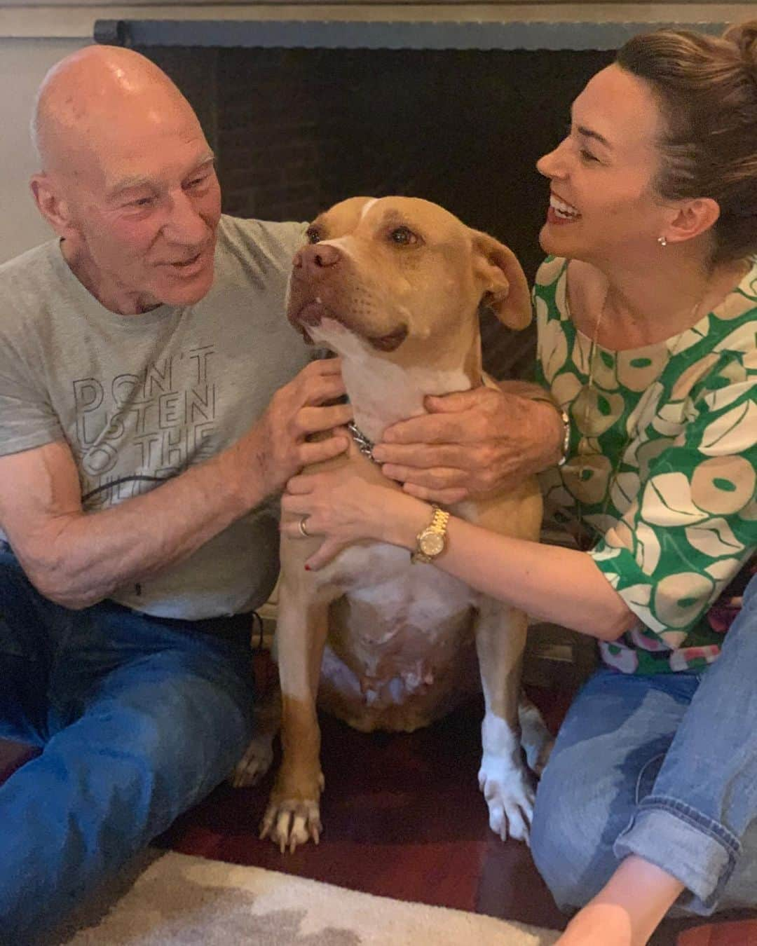 パトリック・スチュワートさんのインスタグラム写真 - (パトリック・スチュワートInstagram)「Please meet our new foster girl, Miss Ella, named after Ella Fitzgerald. @madameozell and I haven’t heard her sing, but she has a very pretty bark. She’s about seven years young, and as sweet as the day is long. Thanks as always to @wagsandwalks for this lovely experience. #adoptdontshop #fosteringsaveslives #pitbullsarelove #pitbullsarefamily #lennyslegacy」8月16日 8時19分 - sirpatstew