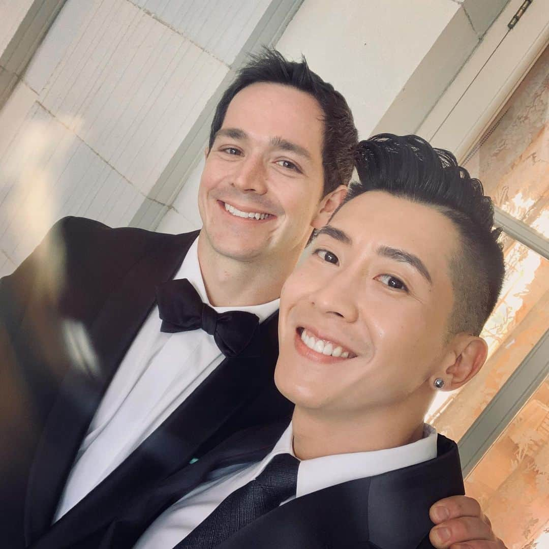 ブライアンさんのインスタグラム写真 - (ブライアンInstagram)「Congrats to my #brother @jameshobart ... So happy for ya man and thanks for making me cry at your wedding:) #wedding #love #rosecliffmansion #rhodeisland #crossfit #community #family #jameshobart #blacktiewedding #brothers」8月16日 7時53分 - thebrianjoo