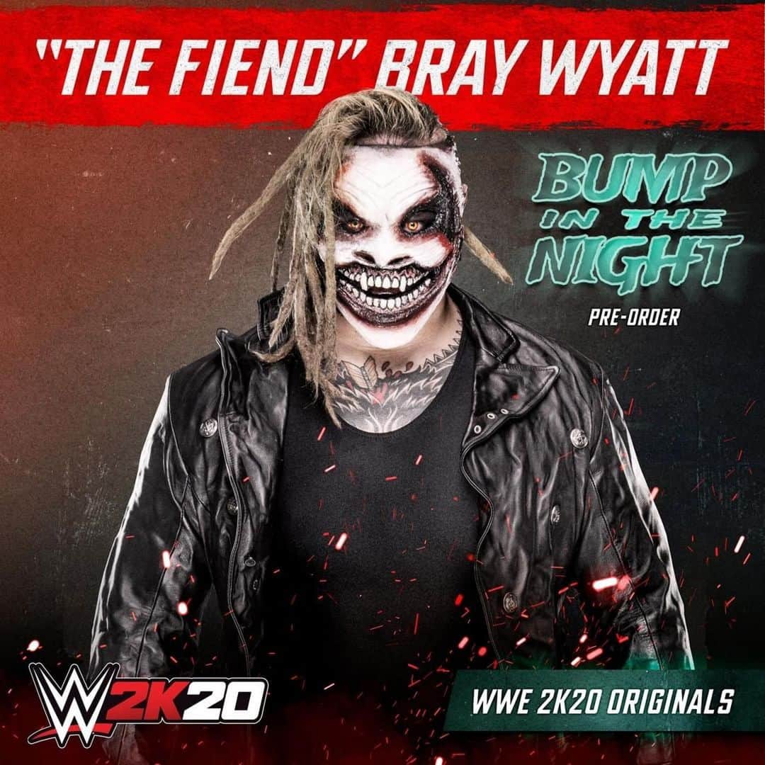 2Kさんのインスタグラム写真 - (2KInstagram)「#TheFiend Bray Wyatt headlines the #WWE2K20 pre-order bonus --> WWE 2K20 Originals: Bump in the Night. The pack includes new horror-themed @wwe Superstars, arenas, moves, weapons, story-based 2K Towers, and a 2K Showcase! Get the details at the link in @wwegames’ bio.」8月15日 23時13分 - 2k