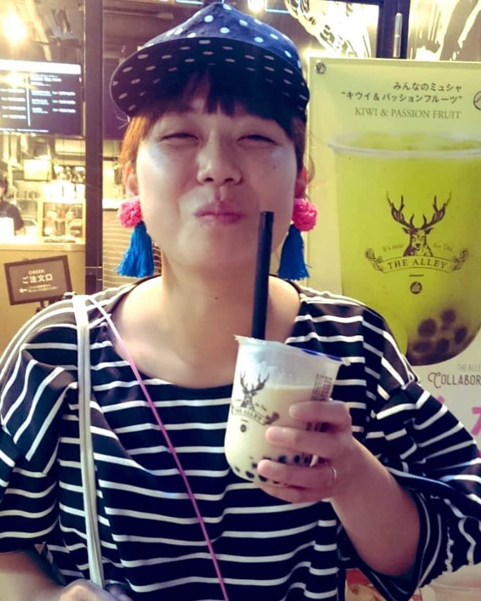 のインスタグラム：「20190815 初タピ 2キロ痩せて、2キロ戻った #ぴーあくせ」