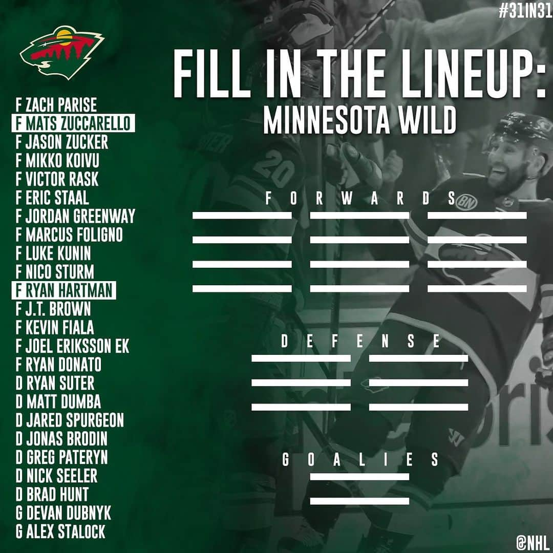 NHLさんのインスタグラム写真 - (NHLInstagram)「One game to win the #StanleyCup. What's your @minnesotawild lineup? 🤔 #31in31」8月16日 1時07分 - nhl