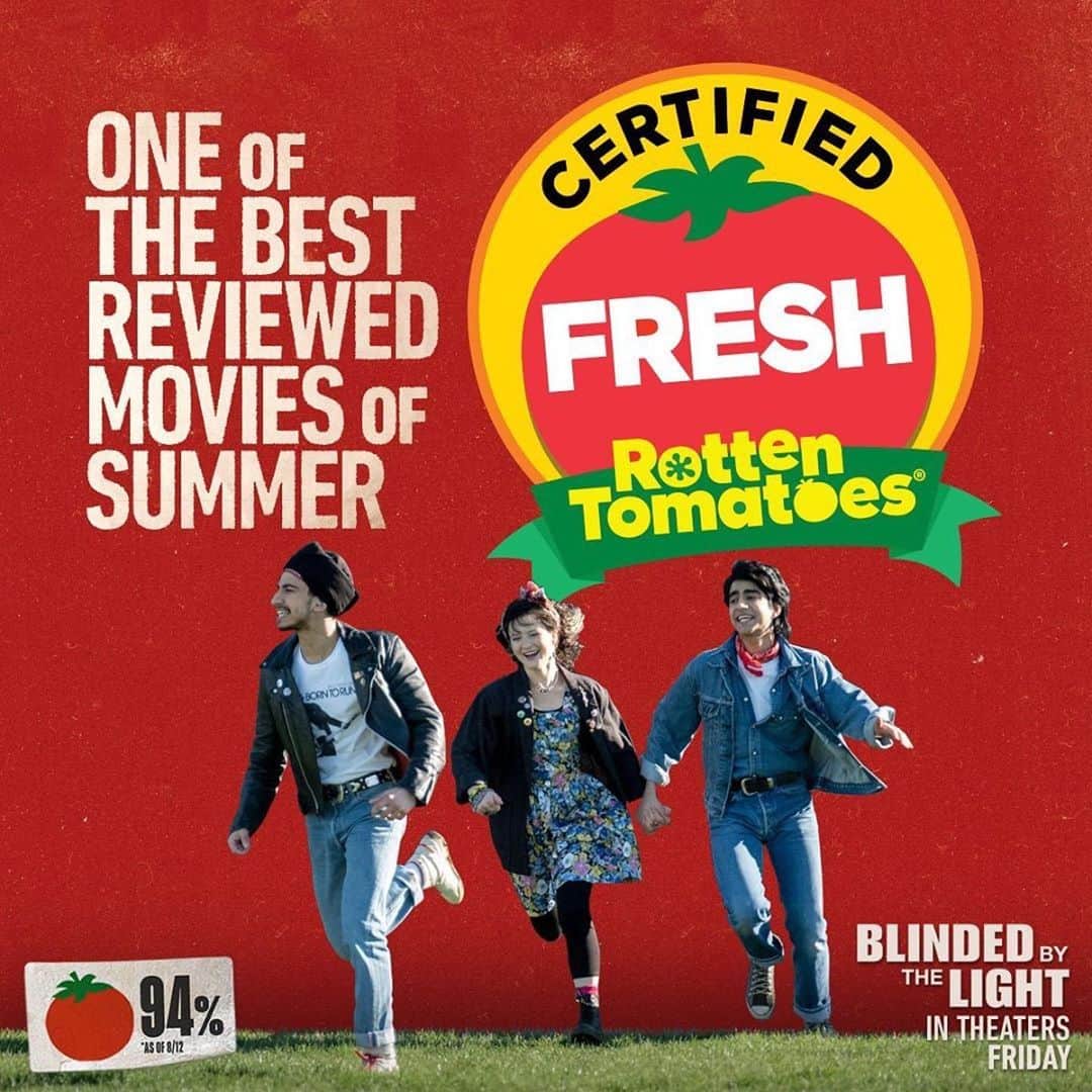 Warner Bros. Picturesさんのインスタグラム写真 - (Warner Bros. PicturesInstagram)「See why critics and fans are loving @BlindedByTheLightMovie. Now Certified Fresh! In theaters TOMORROW! Get tickets at the link in bio!」8月16日 1時14分 - wbpictures