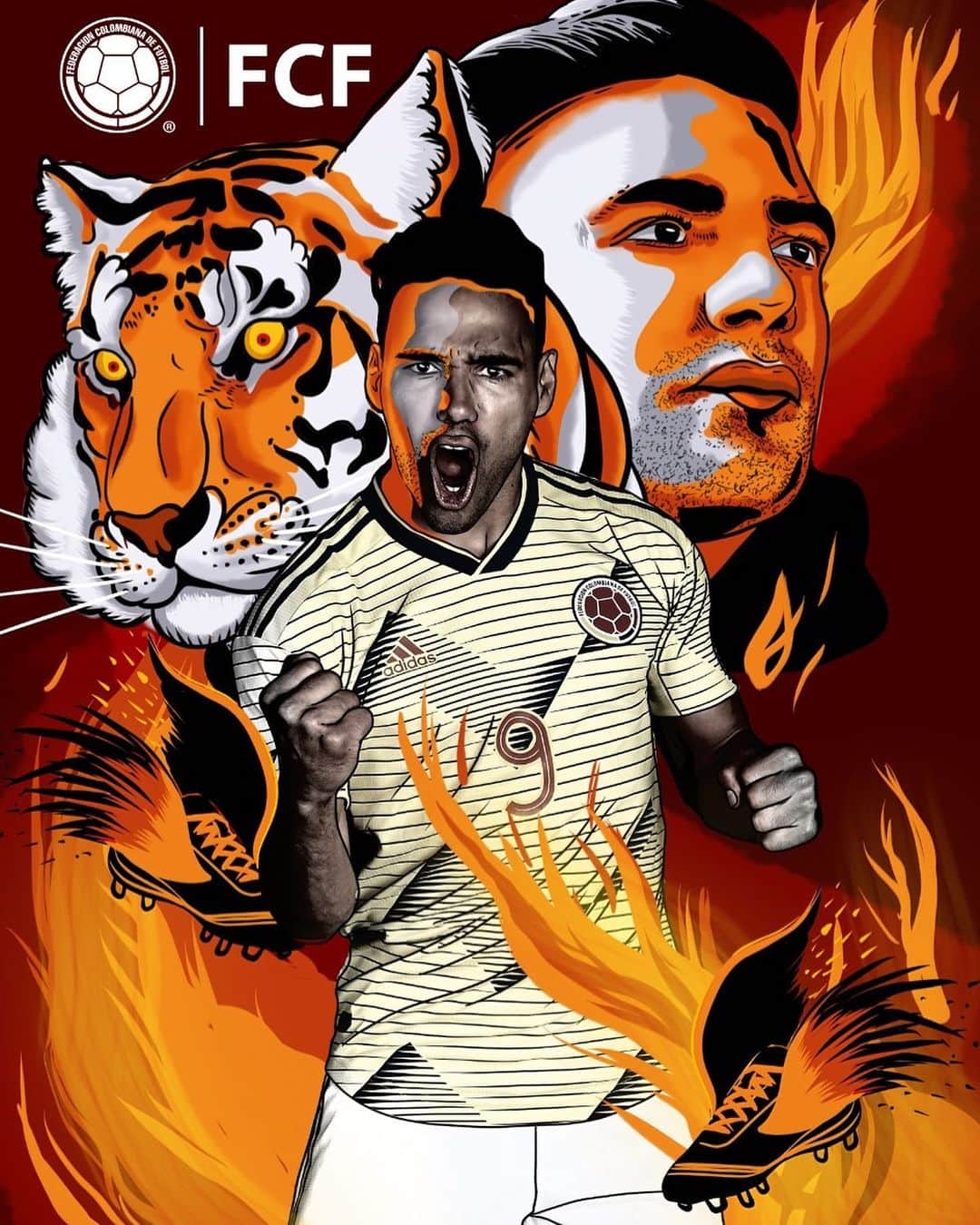 サッカー コロンビア代表チームのインスタグラム：「Cuéntanos, ¿cuál ha sido el gol de @falcao que más has gritado con la camiseta de la Selección? 🐯⚽👊🏼」