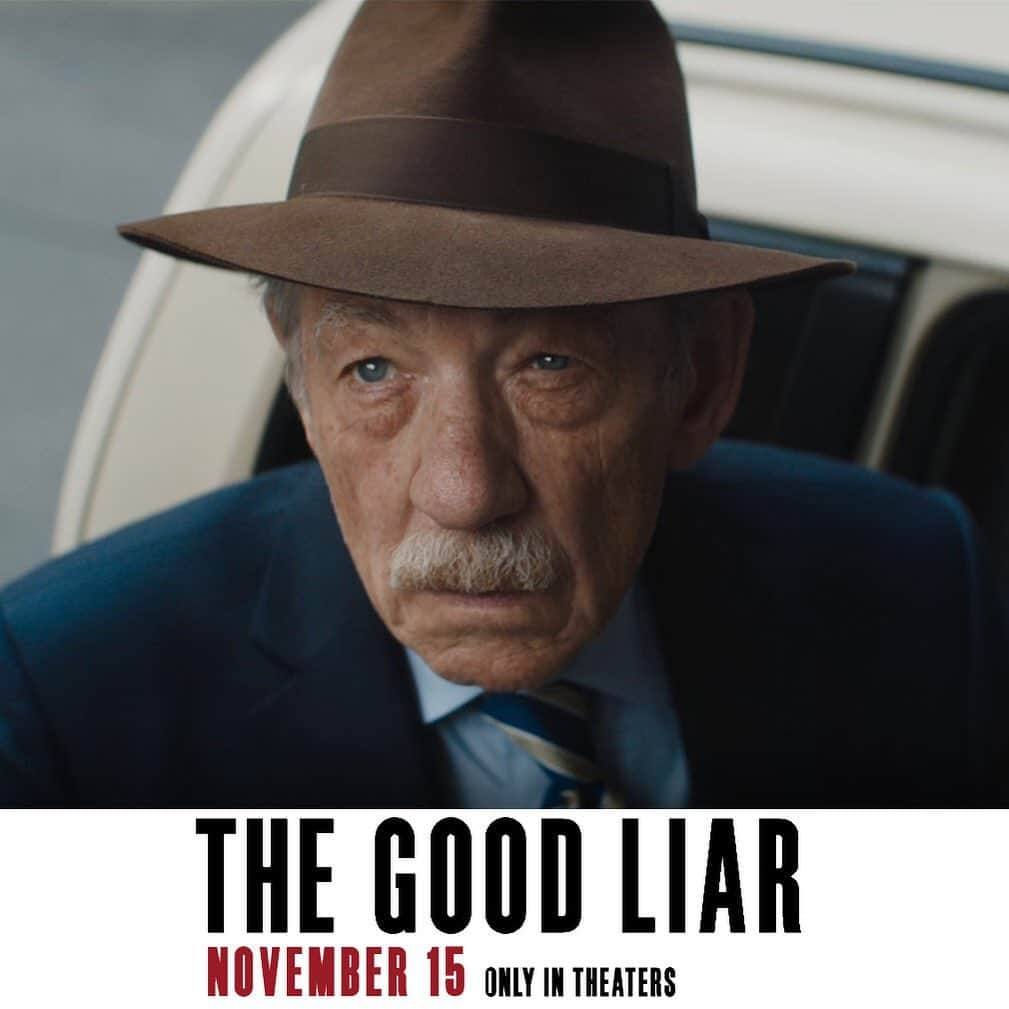 イアン・マッケランのインスタグラム：「In THE GOOD LIAR @goodliarmovie I am Roy Courtney. In cinemas November 15.」