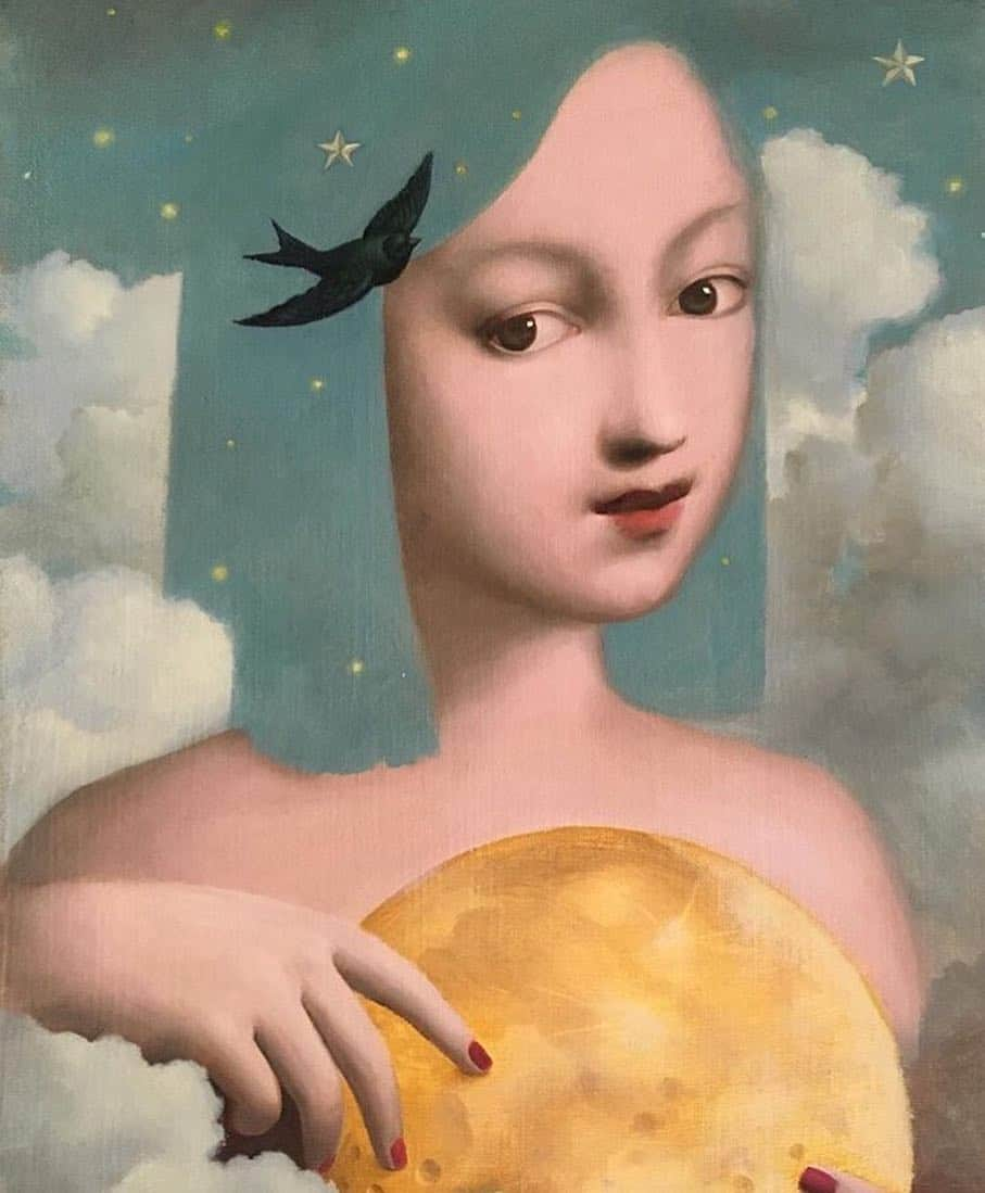 ValGarlandさんのインスタグラム写真 - (ValGarlandInstagram)「🌕 It’s Full Moon 🌕 Beautiful painting by @anielasobieski 🌕 #summer #holibobz #fun #love #art #artist #contemporaryart #artoftheday #instaart #inspo #inspiration 🌕」8月16日 2時04分 - thevalgarland