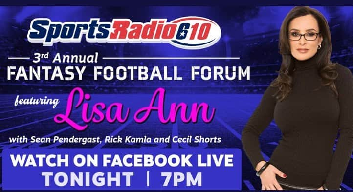 リサ・アンさんのインスタグラム写真 - (リサ・アンInstagram)「The Fantasy Football Forum will be streaming live tonight 7pm CT @sportsradio610 #FantasyFootball #Houston」8月16日 2時02分 - thereallisaann