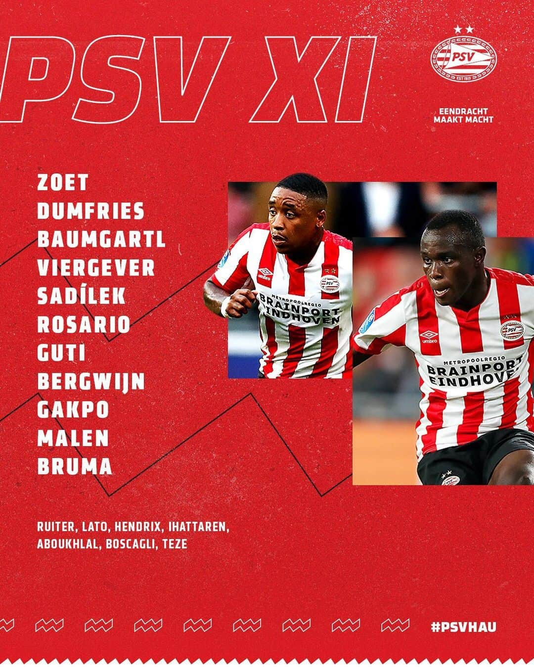 PSVアイントホーフェンさんのインスタグラム写真 - (PSVアイントホーフェンInstagram)「@codymathesgakpo basis! 🤟🏾 Happy with our XI? 💭 #PSVHAU #UEL」8月16日 2時29分 - psv