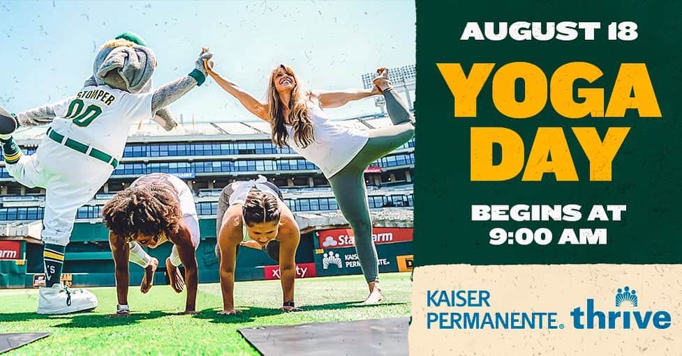 オークランド・アスレチックスさんのインスタグラム写真 - (オークランド・アスレチックスInstagram)「Live your best self-care life at Yoga Day! www.athletics.com/yoga」8月16日 4時10分 - athletics
