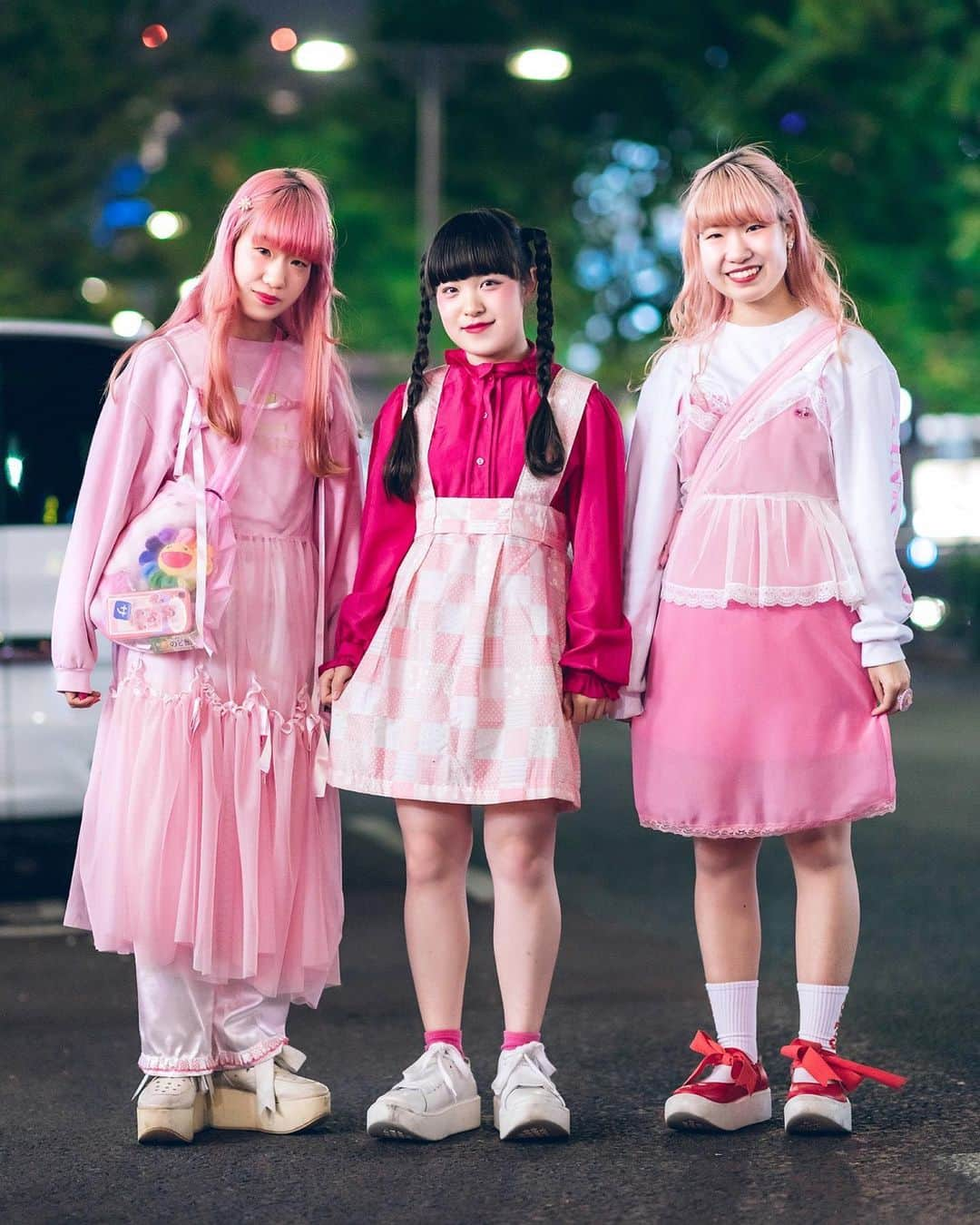 Harajuku Japanさんのインスタグラム写真 - (Harajuku JapanInstagram)「Japanese teens Suzune (@oyasumi0220), Miori (@miori06kidz), and Ayane (@ayane_ide) - Suzune and Ayane are twins - on the street in Harajuku wearing a mix of handmade and vintage kawaii fashion along with items by Raspberry Pie, Kiki2, Little Sunny Bite, and Tokyo Bopper.」8月16日 4時14分 - tokyofashion