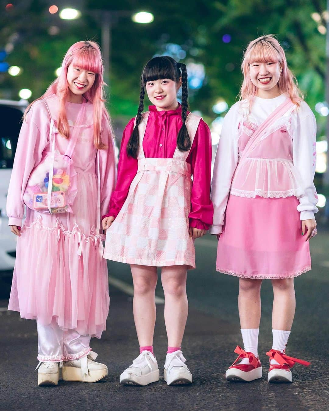 Harajuku Japanさんのインスタグラム写真 - (Harajuku JapanInstagram)「Japanese teens Suzune (@oyasumi0220), Miori (@miori06kidz), and Ayane (@ayane_ide) - Suzune and Ayane are twins - on the street in Harajuku wearing a mix of handmade and vintage kawaii fashion along with items by Raspberry Pie, Kiki2, Little Sunny Bite, and Tokyo Bopper.」8月16日 4時14分 - tokyofashion