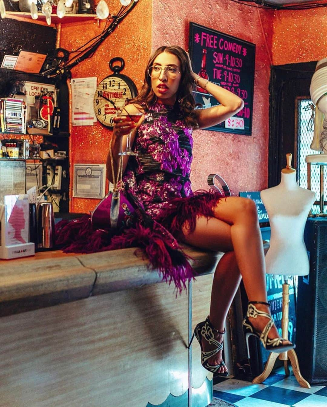 SOPHIA WEBSTERさんのインスタグラム写真 - (SOPHIA WEBSTERInstagram)「She had a cocktail in her hand, confetti in her hair and 'Daphne' at her feet...🍸💕👠 . . 📸 @cvazzana #HappyBirthday #SWHotStepper Shop #SophiaWebster with @shopbop」8月16日 4時30分 - sophiawebster