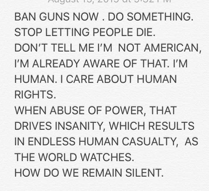 レナ・ヘディのインスタグラム：「And I wait for the predictable comments about me in my ivory tower with my hollywood liberal opinions .. stick to acting ... I GIVE A FUCK .. THIS IS INSANITY .. WAKE UP,  IF THERE WERE NO GUNS THERE WOULD BE NO FEAR OF GUNS AND THEN YOU WOULDN’T NEED A GUN CAUSE YOUR’E NEIGHBORS WOULDN’T HAVE A GUN ... #useyourfistsifyougottafightittakesmoreballs」