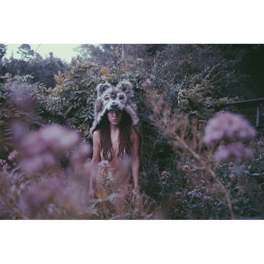 ナタリア・コルドバ・バックリーのインスタグラム：「🌕🐺 de lobas y lunas... llenas. 35mm photographer @tamaralich wolf head gratitude to @mralwhite」