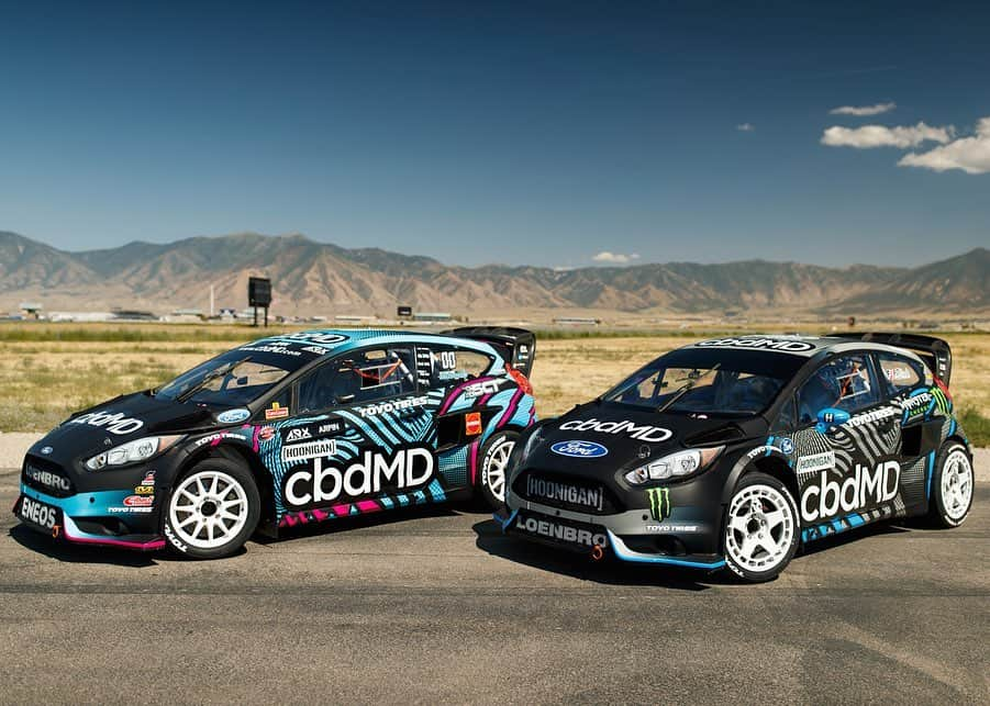 ケン・ブロックさんのインスタグラム写真 - (ケン・ブロックInstagram)「I’m racing Nitro World Games Rallycross event this weekend! I am part of a two-car @cbdMD.usa team with my buddy @Arpin00, so we’ve done a special, one-off cbdMD-themed livery for this event (mine is a bit of an alternate take on Steve’s livery). Steve and his Loenbro team have done a LOT of work to these Ford Fiestas in the off-season and they’re really dialed now. Really looking forward to racing this WILD track again designed by Travis Pastrana! #cbdMD #NitroWorldGames」8月16日 6時44分 - kblock43