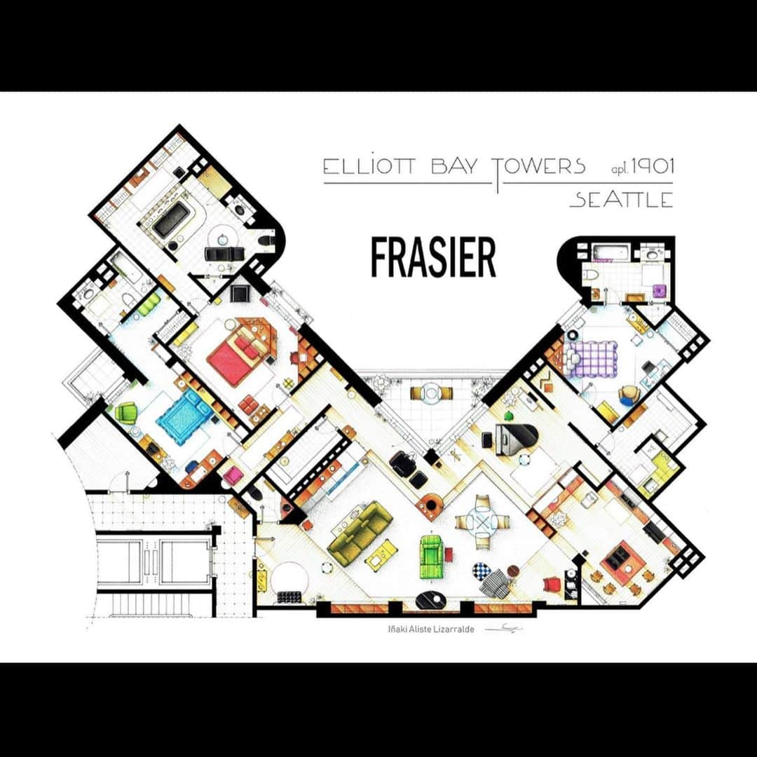 Yoshiko Kris-Webb クリス-ウェブ佳子さんのインスタグラム写真 - (Yoshiko Kris-Webb クリス-ウェブ佳子Instagram)「All the floor plans are by @ializar ✏️ スペイン在住のアーティスト、Iñaki Aliste Lizarraldeさんが描くのはドラマや映画に出てくる素敵な住まいのフロアプラン。夢があってマジマジと見入っちゃいます✨ ( @etsy で購入可 )  1. Frasier Crane’s Apartment Floor Plan from FRASIER  2. Apartment Floor Plans of Chandler and Joey & Monica and Rachel (New York) from FRIENDS  3. Don Draper’s Apartment Floor Plan from MAD MEN」8月16日 17時20分 - tokyodame