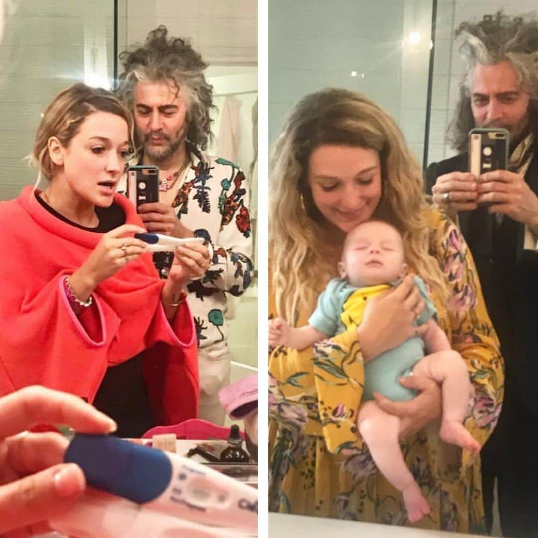 ウェイン・コインさんのインスタグラム写真 - (ウェイン・コインInstagram)「... first pic is from last September when we first learned that Katy was pregnant... we were at Miley’s house( stopping over on the way to Hawaii.. Second pic is today 11 months later with Baby Bloom... same bathroom same mirror... @katy.coyne @tishcyrus @mileycyrus ❤️❤️❤️❤️❤️」8月16日 10時13分 - waynecoyne5