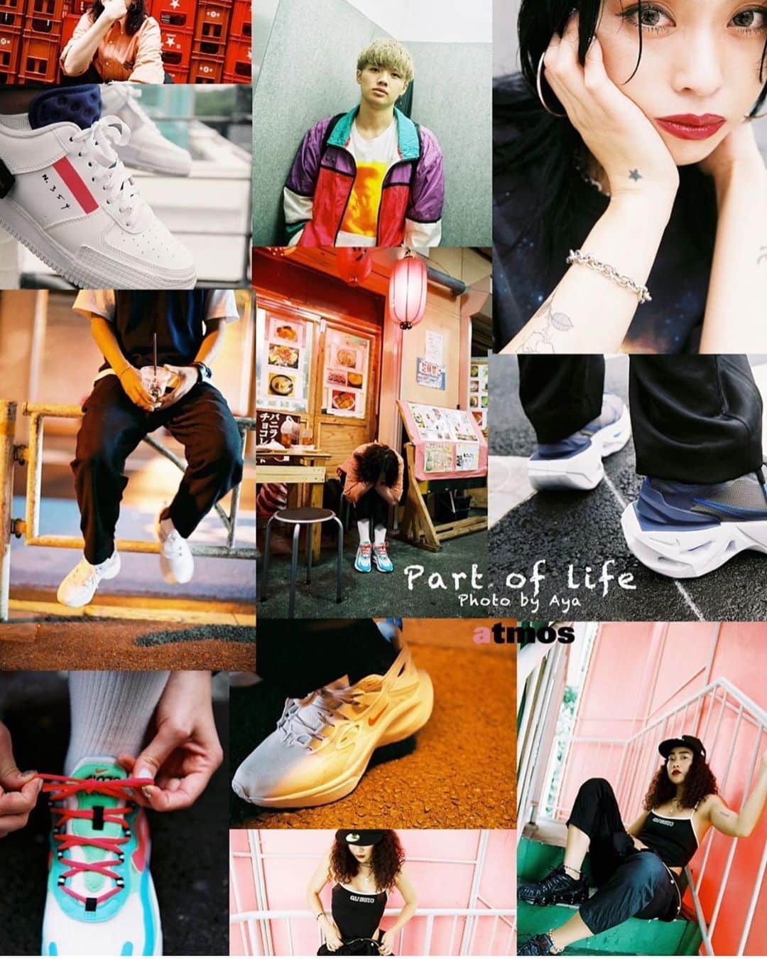 のインスタグラム：「. 8月16日(金)〜8月25日(日) Dream Ayaによる『″Part of Life” Photo by Aya』写真展をatmos pink LUCUA1100店にて開催いたします。(フリーイベントとなります。) 本写真展では、各分野で活躍するクリエイター5名の生活の一部をフィルムで切り取り、クリエイターDream Ayaのフィルターを通して表現。 . @aya_dream04  そこで今回『〝Part of Life” Photo by Aya』を開催するにあたり「FUJIFILM」”写ルンです“のジャケットをカスタマイズしたものを数量限定でプレゼント！ 16日限定で写真展の様子を#Partoflife #atmospink #nike #photobyaya 4つのハッシュタグを付け、ご自身のinstagramに投稿し投稿画面をスタッフにご提示いただいたお客様、先着20名様にプレゼントいたします🥰🔥 （無くなり次第終了となります。) また、8月16日(金)〜25日(日)までatmos pink LUCUA1100店にてクリエイター5名が着用しているNIKEのスニーカーをご購入のお客様にも「FUJIFILM」”写ルンです”をプレゼントいたします！ @emily_honebone  @evilfoxxy23  @atsushi___o  @kanaa120  @sing_0808 . 今回の写真展は、atmos pink LUCUA1100店開催終了後、atmos pink109店 ≪ 8月30日(金)-9月8日(日）≫にて開催予定となります。この機会にぜひお越しください😍 . #photobyaya  #atmos #atmospink #アトモス #partoflife #atmospink #nike #写ルンです #fujifilm」