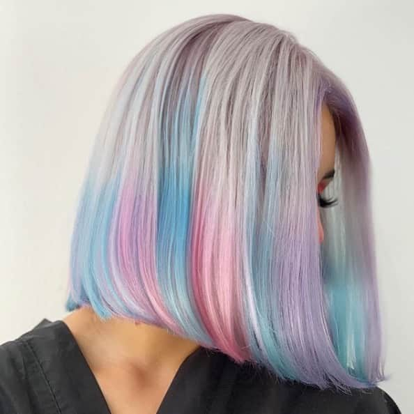 CosmoProf Beautyさんのインスタグラム写真 - (CosmoProf BeautyInstagram)「Searching for the perfect #UnicornHair Inspo? We've found it 🦄😍⁣ ⁣ Hair by @ashleyenwiya who hand painted with @pravana Chromasilk + @olaplex to make all of our unicorn dreams come true with this perfect color combo 💙💜💗⁣ ⁣ Save 10% on the NEW Pravana Full Volume and Hydra Pearl at #cosmoprofbeauty where you are #licensedtocreate⁣ ⁣ ⁣#repost #pravanavivids #chromasilk #creativehair #colorfulhair #pravanacolor #creativehaircolor」8月16日 11時49分 - cosmoprofbeauty