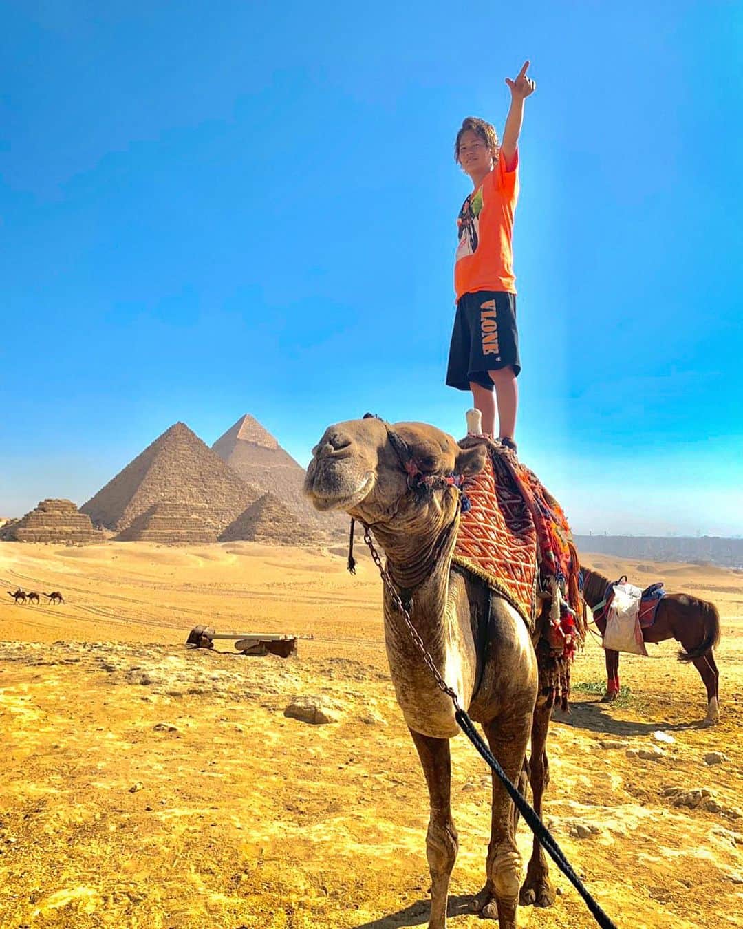 春木開さんのインスタグラム写真 - (春木開Instagram)「ラクダ使いはじめました🐪🐪🐪🐪﻿ ﻿ #エジプト#ピラミッド #ラクダ﻿ #足ガクブルなのは内緒﻿ #egypt  #pyramid #camel」8月16日 13時45分 - haruki.kai
