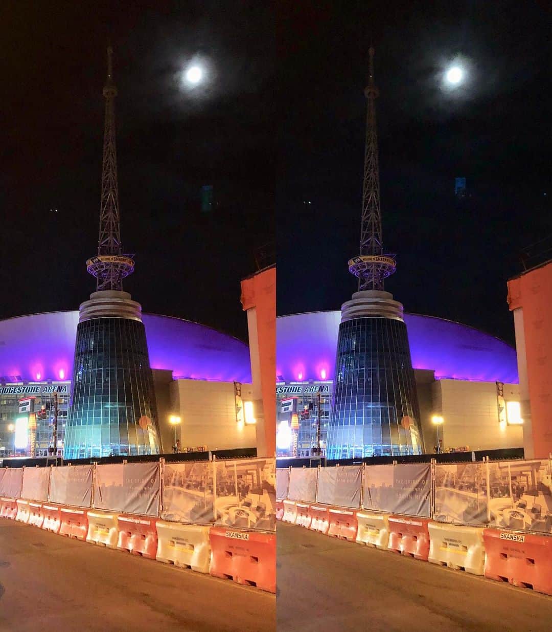 ブライアン・メイさんのインスタグラム写真 - (ブライアン・メイInstagram)「Roaming in Nashville’s city life after our show, I was lucky enough to witness an eclipse of the moon by the gnomon at the pinnacle of the Bridgestone Arena rocket tower. And under that Moon, beneath that glowing dome, some real magic happened tonight. Sweet dreams Nashville !!! Bri」8月16日 17時52分 - brianmayforreal