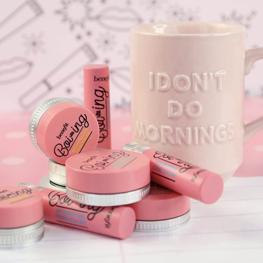 Benefit Cosmetics UKさんのインスタグラム写真 - (Benefit Cosmetics UKInstagram)「We don't do mornings either! But don't worry #boiing will conceal all your stubborn blemishes, dark circles... and whatever you did last night 😉 #benefit #concealer #beauty . . . 📷 Image Description: All boi-ing concealers next to a pink mug which reads 'I don't do mornings'」8月16日 18時16分 - benefitcosmeticsuk