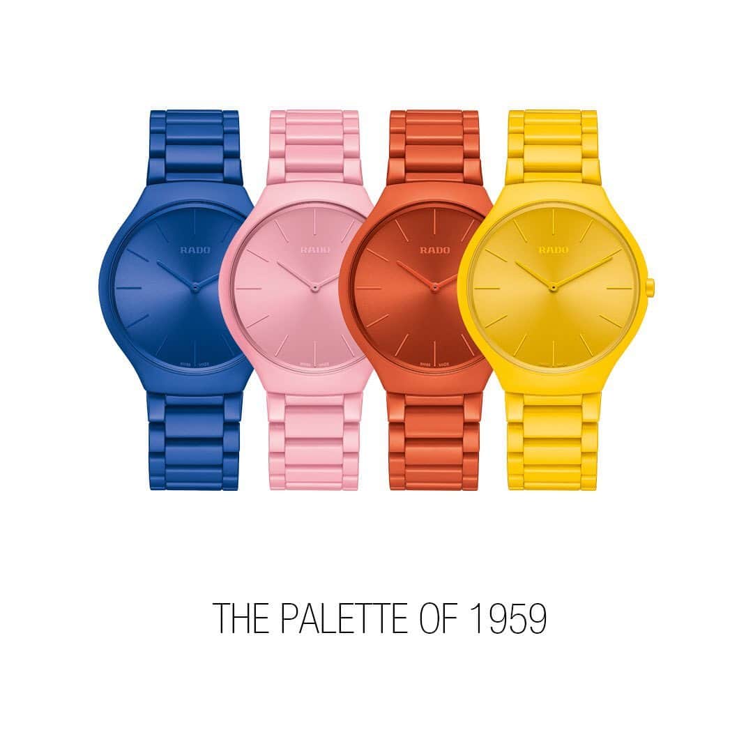 ラドーさんのインスタグラム写真 - (ラドーInstagram)「The watches from our latest True Thinline inspired by the purist palette of 1931 and 1959 from Le Corbusier’s Architectural Polychromy. Still as relevant today as when it was first introduced. Which would you choose? Discover the collection at http://bit.ly/RadoColours. #MasterOfMaterials #RadoColours #TrueThinline #ArchitecturalPolychromy #Ceramic #ColoredCeramic」8月16日 19時23分 - rado