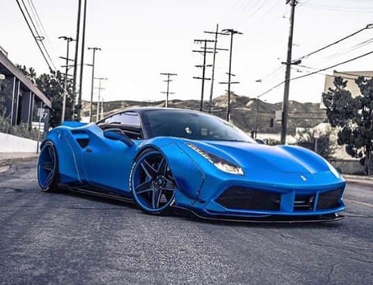のインスタグラム：「Libertywalk自由に歩く！  LBWK LB★WORKS FERRARI 488GT USA WEST CORST CUSTOM USA🙂  #westcoastcustoms @westcoastcustoms @libertywalkkato#ferrari#ferrari488#supercar#libertywalk#lbworks#widebody#usa#ltmw#airrex#fiexhust##goodwoodfos」