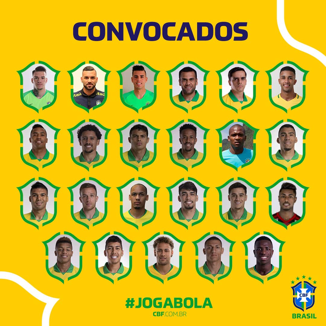 サッカー ブラジル代表チームさんのインスタグラム写真 - (サッカー ブラジル代表チームInstagram)「A #SeleçãoBrasileira está convocada para os amistosos contra Colômbia 🇨🇴 e Peru 🇵🇪 #JogaBola」8月16日 23時26分 - cbf_futebol