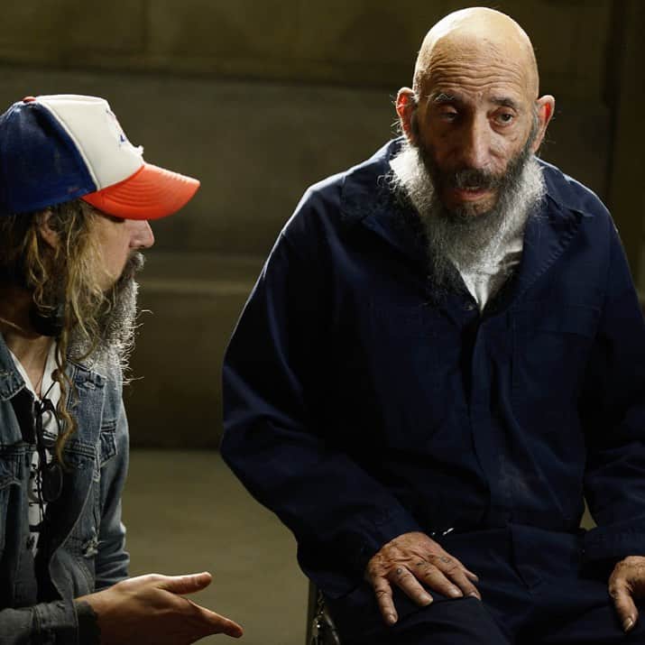 ロブ・ゾンビのインスタグラム：「One month until 3 FROM HELL. Here I am with Sid aka Capt. Spaulding rehearsing a scene. Get your tickets now for September 16-17-18 at www.fathomevents.com #3fromhell #sidhaig #robzombie #captainspaulding #sherimoonzombie #richardbrake #billmoseley #freethethree」