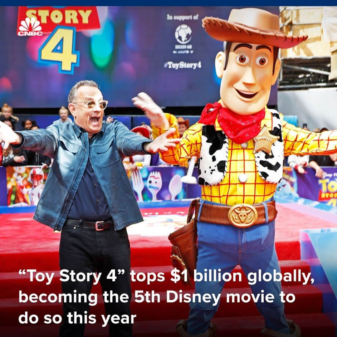 CNBCさんのインスタグラム写真 - (CNBCInstagram)「To infinity… and a billion dollars! 🚀🤑⁠ ⁠ Disney continues to smash box office records this year.⁠ ⁠ The company just announced that “Toy Story 4” surpassed the $1 billion benchmark this week, making it the FIFTH movie from the studio to do so this year.⁠ ⁠ The fourth installment of the “Toy Story” franchise joins “Captain Marvel,” “Aladdin,” “The Lion King,” and “Avengers: Endgame,” in passing the billion-dollar benchmark this year and is now the eighth highest-grossing animated movie of all time.⁠ ⁠ For more details on Disney’s box office dominance, visit the link in bio.」8月17日 0時30分 - cnbc