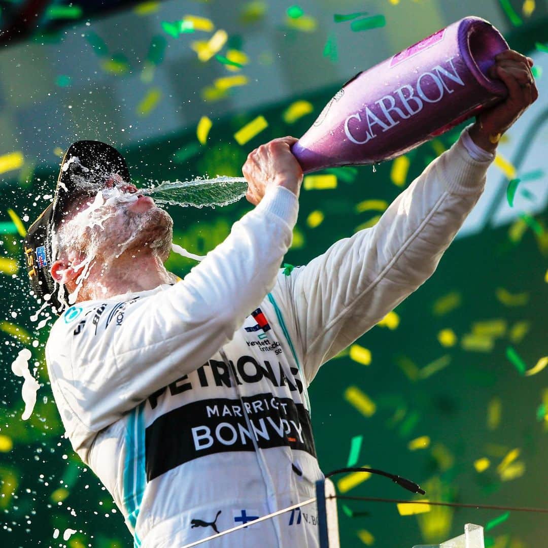 MERCEDES AMG PETRONASさんのインスタグラム写真 - (MERCEDES AMG PETRONASInstagram)「This shot though 👌 Throwing back to Australia and a mega Melbourne win for VB! Can you tell he enjoyed it... 😅🍾 What’s been your favourite race of 2019 so far? 🤔👇 • #MercedesAMGF1 #Mercedes #AMG #F1 #PETRONASmotorsports #VB77 #DrivenByEachOther @valtteribottas」8月17日 0時55分 - mercedesamgf1