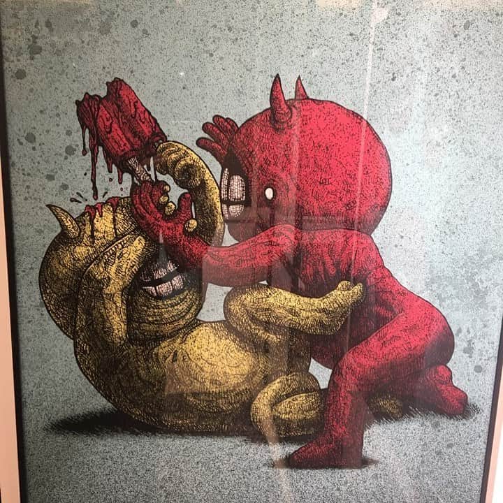 イ・ヒジュンのインスタグラム：「#쿤작가님 작품설명  쌍쌍바 나눠먹기싫은 둘 ^^」
