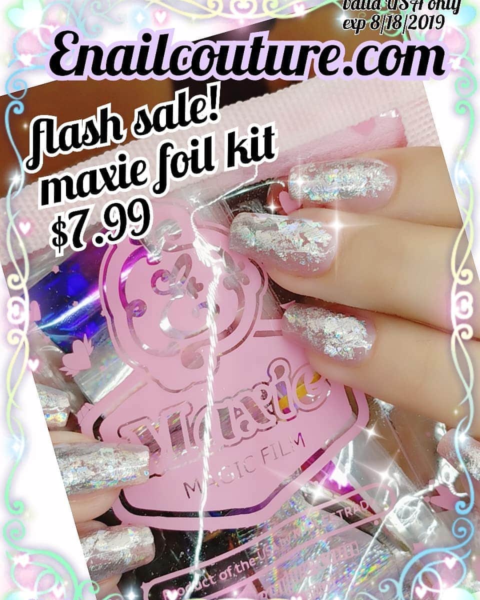 Max Estradaさんのインスタグラム写真 - (Max EstradaInstagram)「Flash sale ! Maxie magic foil kit only $7.99! Enailcouture.com pink magic fast dry monomer is now officially launched ! That pink monomer ! Enailcouture.com made in the USA ! #ネイル #nailpolish #nailswag #nailaddict #nailfashion #nailartheaven #nails2inspire #nailsofinstagram #instanails #naillife #nailporn #gelnails #gelpolish #stilettonails #nailaddict #nail #💅🏻 #nailtech#nailsonfleek #nailartwow #네일아트 #nails #nailart #notd #makeup #젤네일  #glamnails #nailcolor  #nailsalon #nailsdid #nailsoftheday Enailcouture.com happy gel is like acrylic and gel had a baby ! Perfect no mess application, candy smell and no airborne dust ! Enailcouture.com」8月17日 4時49分 - kingofnail