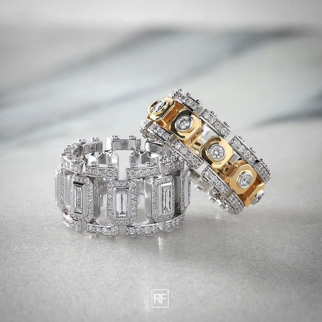 STYLE4GUYSのインスタグラム：「Kick-Ass Men’s Gold Wedding Bands with Diamonds by @Rockfordcollection🔥 _ Tag someone who would love this. Shop at 👉 www.rockfordcollection.com Handcrafted in New York. 🌎 Free International Shipping.」