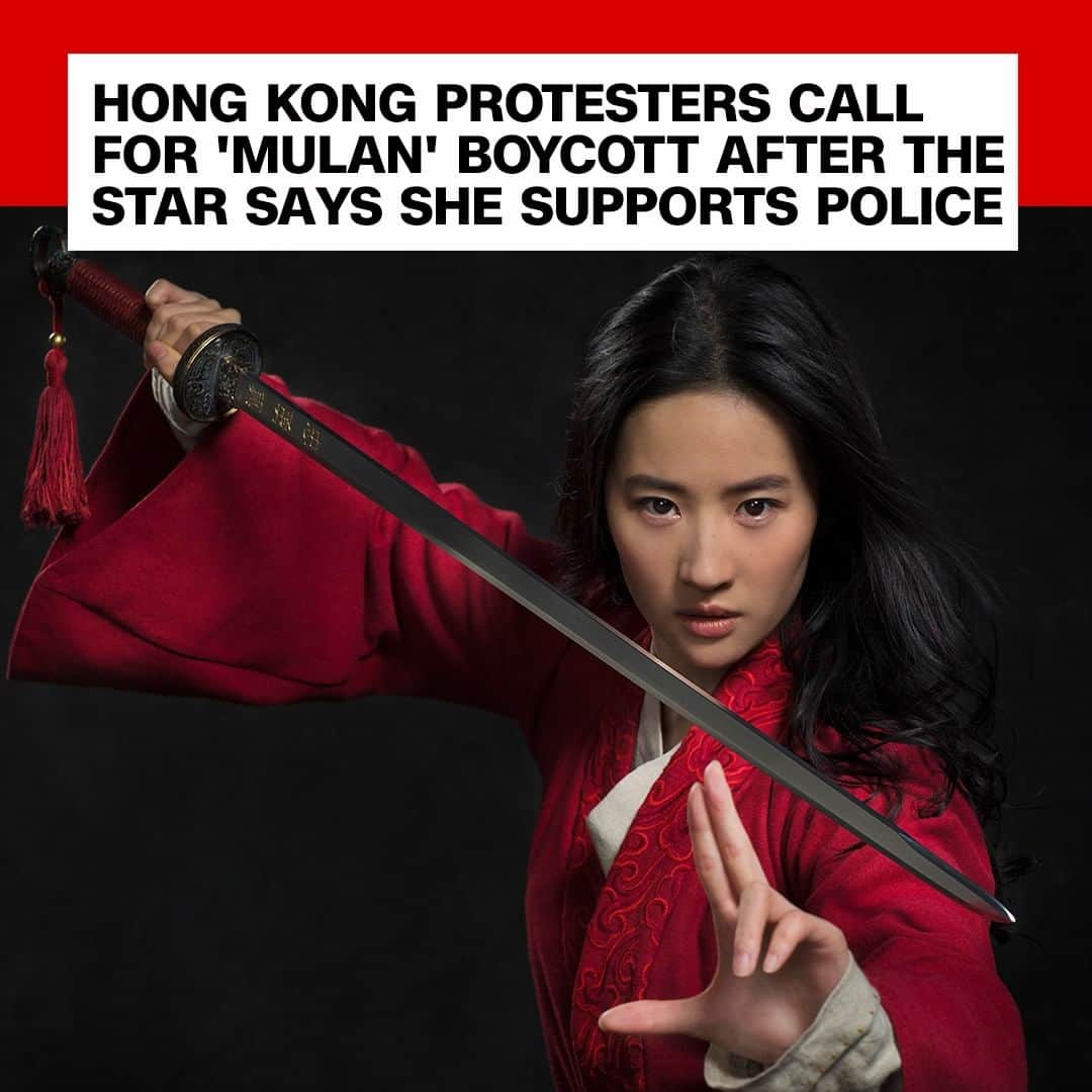 CNNさんのインスタグラム写真 - (CNNInstagram)「Liu Yifei, the Chinese-born actress starring in Disney's upcoming live-action "Mulan" remake, waded into the Hong Kong protest controversy on Thursday by expressing support for the police, who anti-government demonstrators accuse of using excessive force to quell unrest. "I support the Hong Kong police. You can all attack me now. What a shame for Hong Kong," she posted on Weibo. Immediately, people began posting #BoycottMulan on Twitter, which is banned in China. The actress also received plenty of praise on Weibo, the dominant platform in China. Demonstrations in Hong Kong started in June over a now-suspended extradition bill. But since then, protester demands have expanded to include calls for greater democracy and an independent investigation into police brutality. Earlier this week, chaos that erupted at the Hong Kong airport when thousands of pro-democracy demonstrators clashed with riot police. (📸: Stephen Tilley/Walt Disney Studios)」8月17日 10時32分 - cnn
