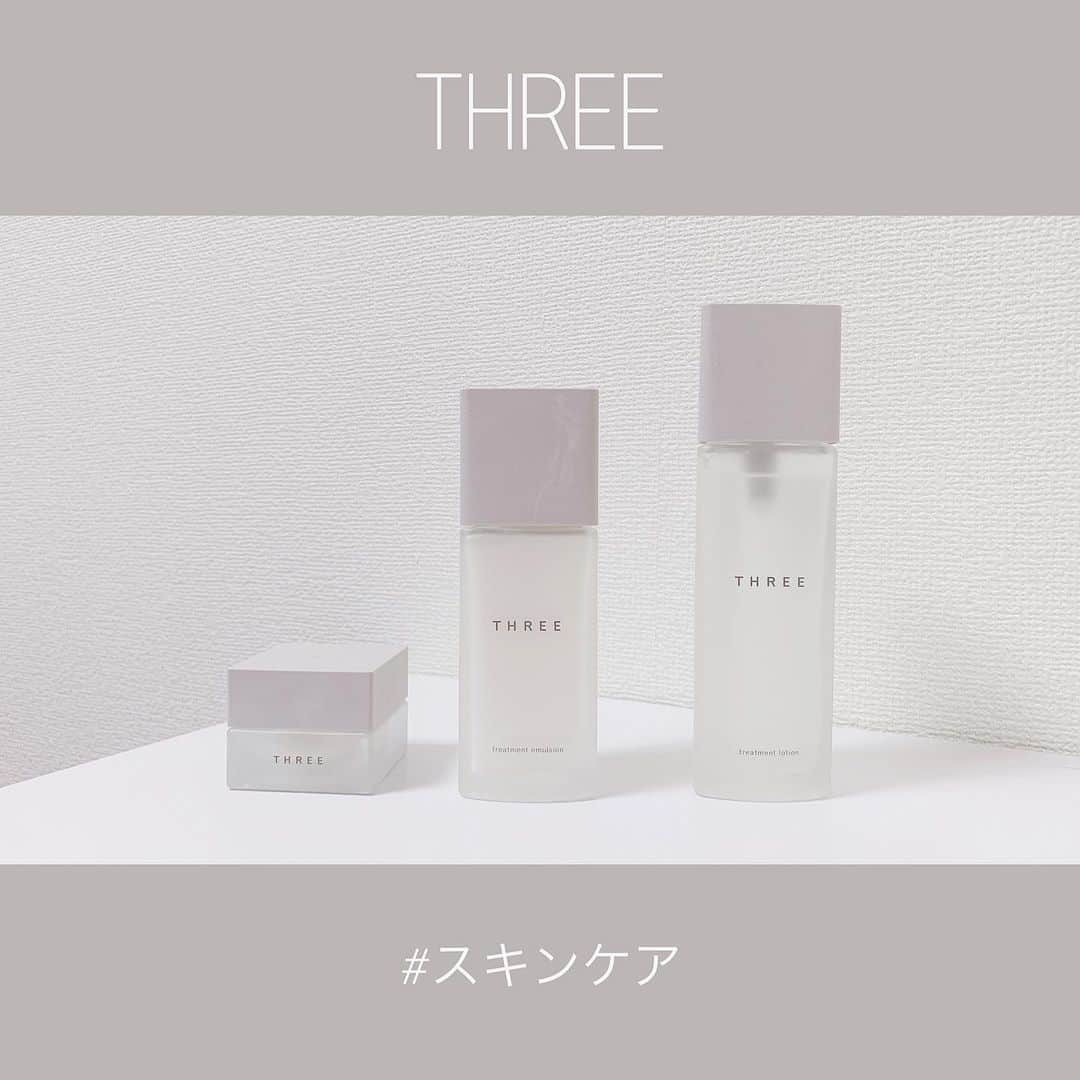 小倉月奏のインスタグラム：「⠀ ⠀ ♡ スキンケア ♡ ⠀ お気に入りのTHREE … ♪ デパコスデビューしてから ずっとスキンケアはこれ使ってるよ！ ⠀ #threecosmetics #three #skincare  #スリー #コスメ #スキンケア #デパコス ⠀ ⠀」