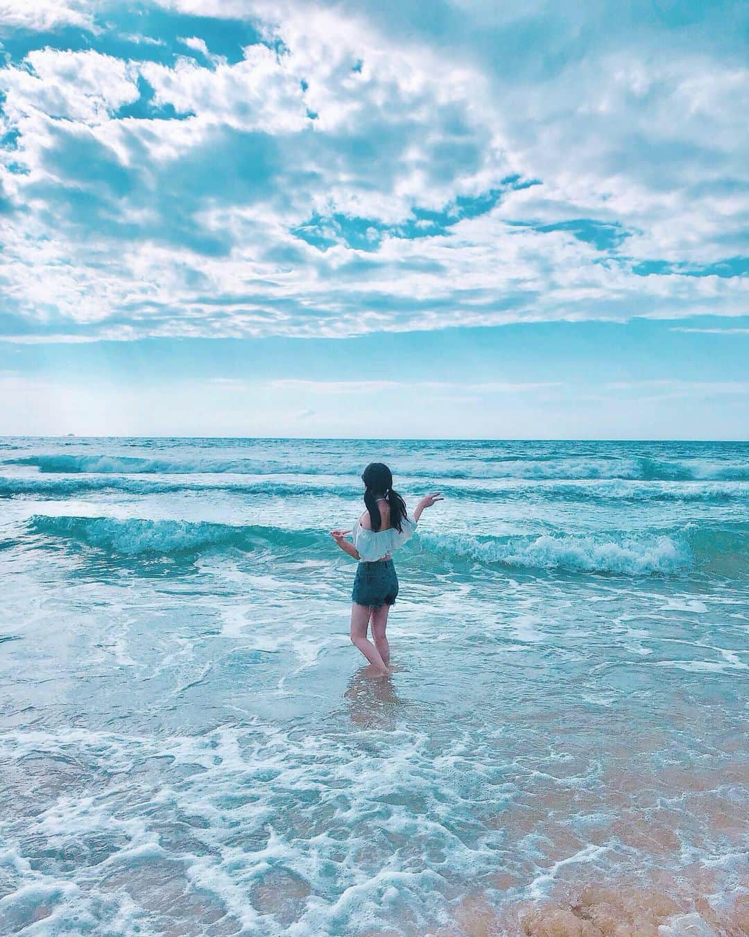 木戸楓のインスタグラム：「アプリによって海はここまで変わる」