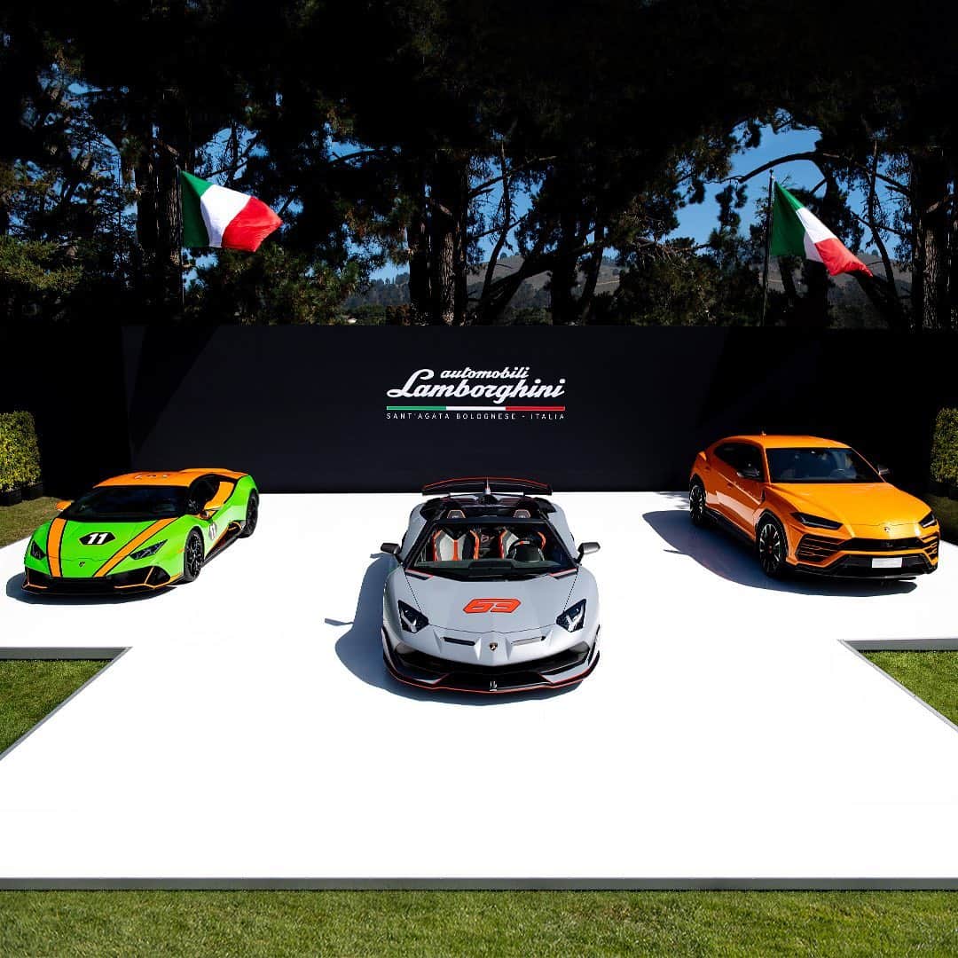 のインスタグラム：「Exclusivity and celebration are the keywords for this year’s Monterey Car Week. For the occasion Lamborghini presents two limited-edition models: the Aventador SVJ 63 Roadster, an expression of exclusivity in the spirit of the Aventador SVJ 63 coupé; and the Huracán EVO GT Celebration, a tribute to the victories of 2018 and 2019 at the 24 Hours of Daytona and the 12 Hours of Sebring. Also present at the event will be the iconic Lamborghini Urus. #Lamborghini #AventadorSVJ63Roadster #HuracanEVOGTCelebration #MontereyCarWeek」